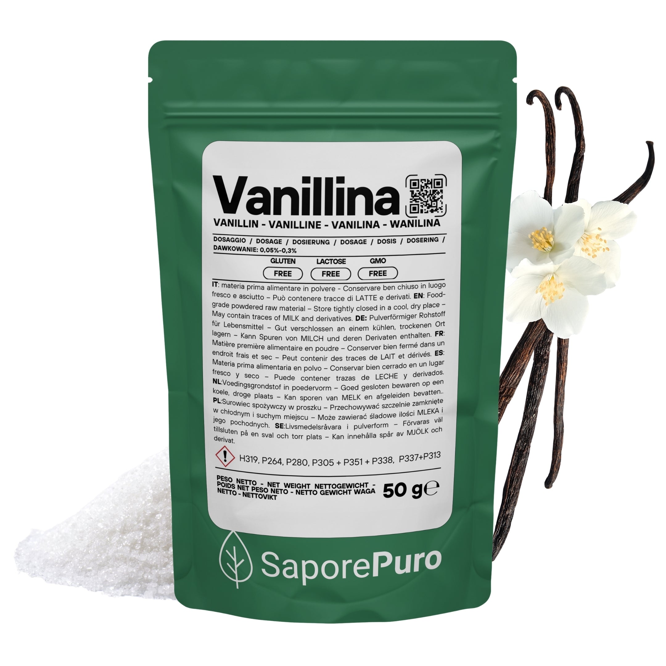Vanillina Pura - Aroma intenso e persistente - SaporePuro